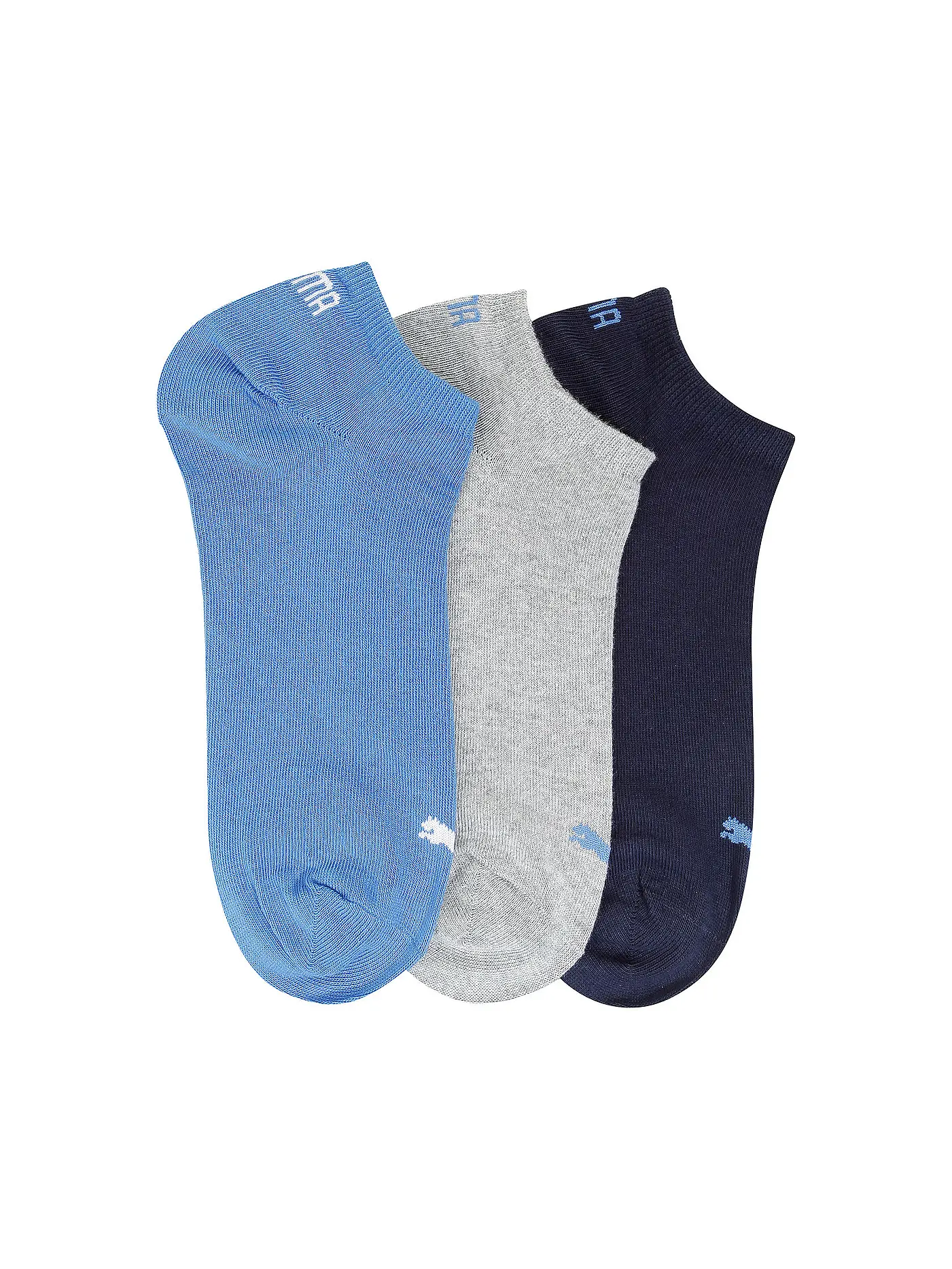 PUMA |  Sneakersocken 3er Pkg blue/grey melan | 
